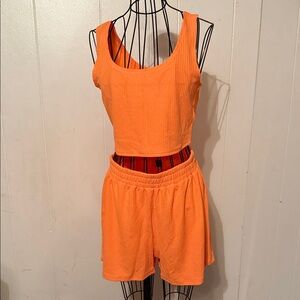 SHEIN Orange Women's Shorts Set